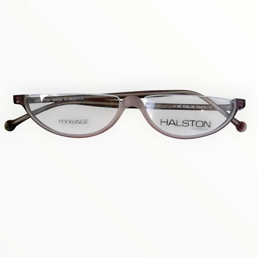 Vintage 80s Halston H45 Half-Moon/Cat-Eye Reading Glasses Frame | New Old Stock